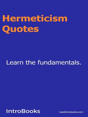 cover image of Hermeticism Quotes